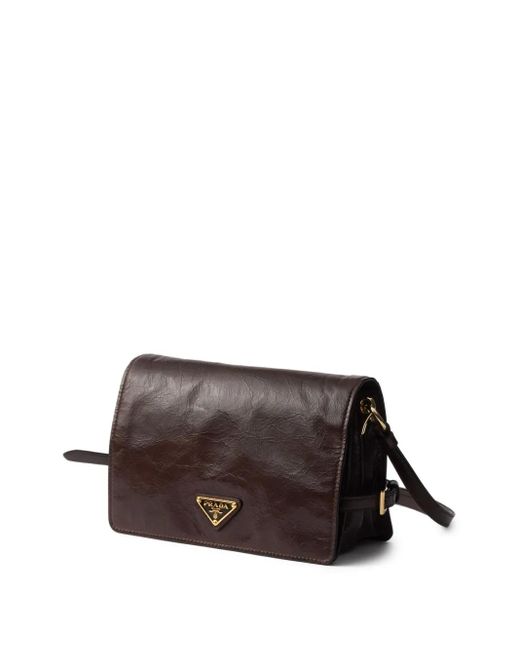 Prada レザーショルダーバッグ Brown