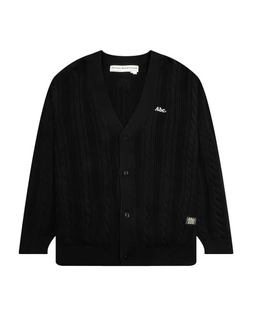 Advisory Board Crystals Black Cable-Knit Cardigan for men