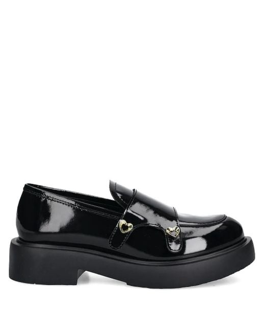 Love Moschino ハートディテール ローファー Black