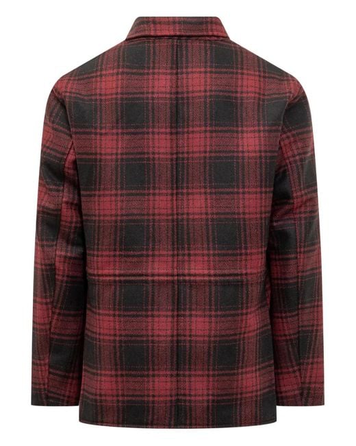Ceccarelli Red Check Shirt Jacket for men
