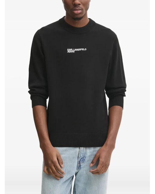 Karl Lagerfeld Pullover mit rundem Ausschnitt in Black für Herren