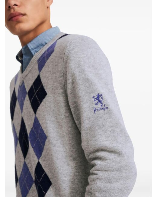 Pringle of Scotland Pullover Mit Argyle-Muster in Blue für Herren