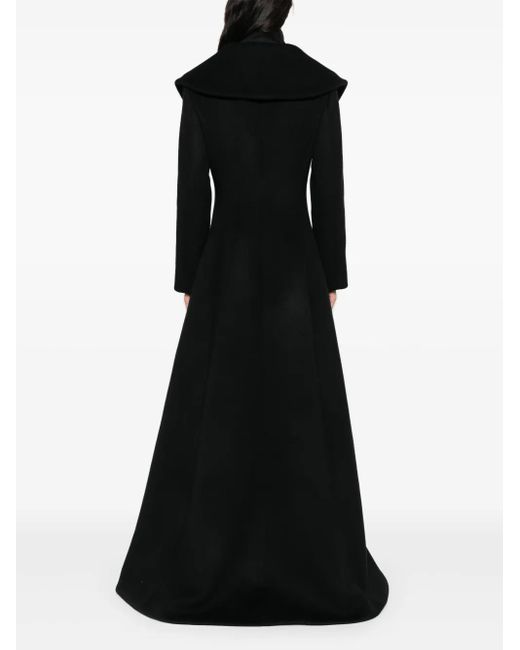 Alberta Ferretti Black Brushed-Finish Coat