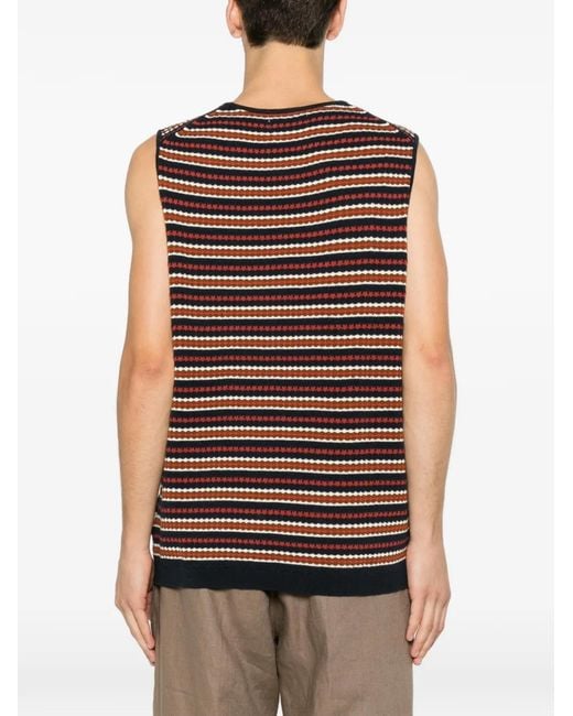 NN07 Red Bari 6686 Striped Knitted Vest for men