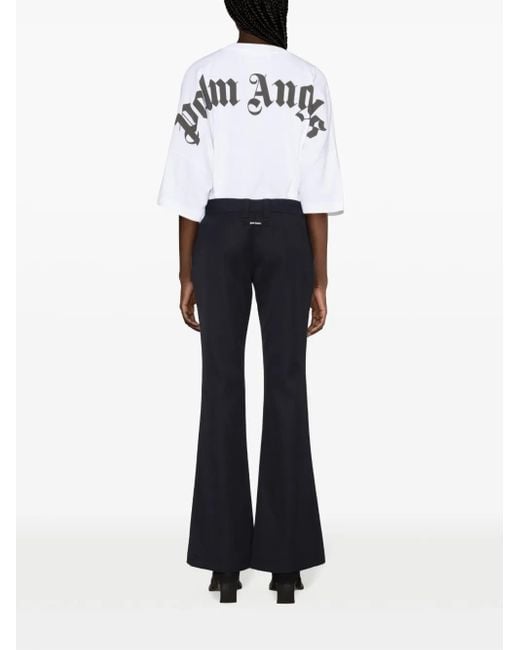 Palm Angels Blue Flared Pants