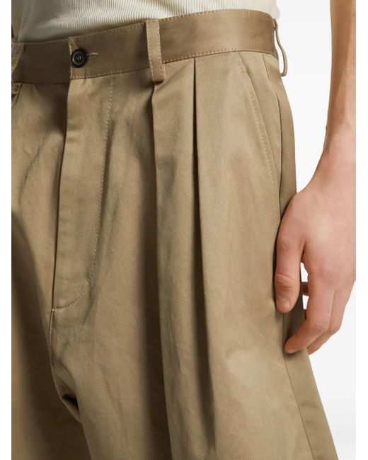 DSquared² Natural Chic Pleated Cotton Shorts for men