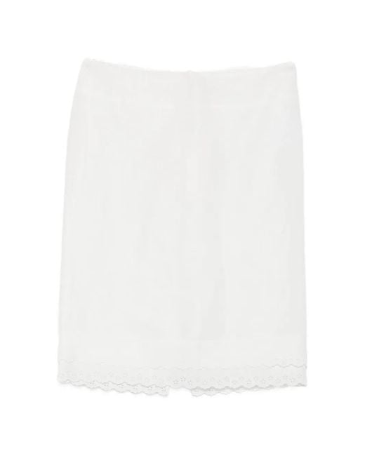 Magda Butrym White Broderie-Anglaise Midi Skirt