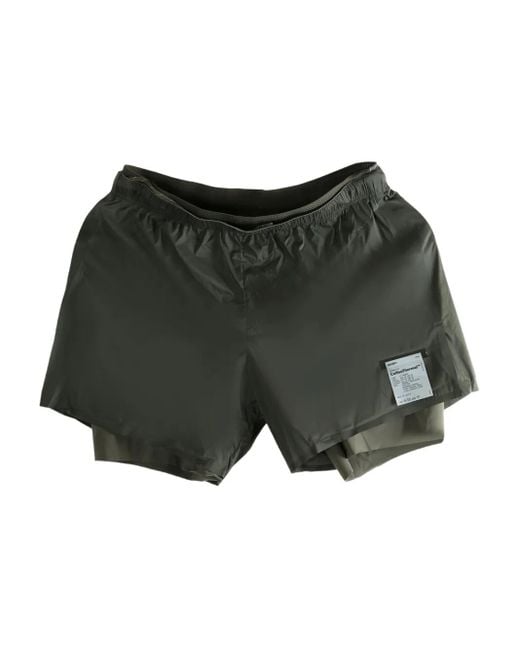 Satisfy Gray Coffeethermal 8" Layered Shorts for men