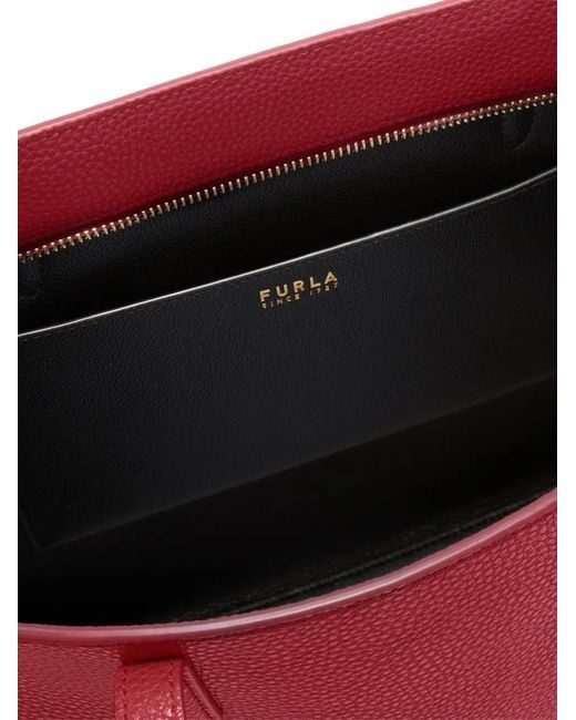 Furla Red Large Ava Leather Tote Bag