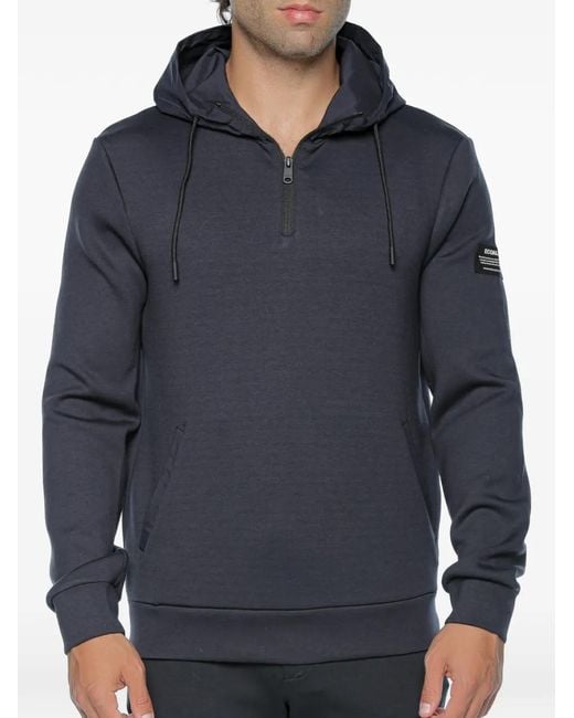 Ecoalf Blue Surat Quarter-Zip Hoodie for men