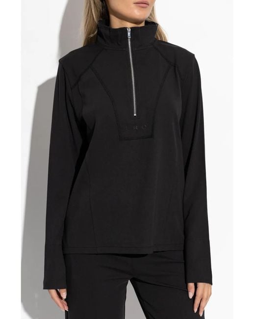 IRO Black Modal Blend Stretch Half-Zip Sweatshirt