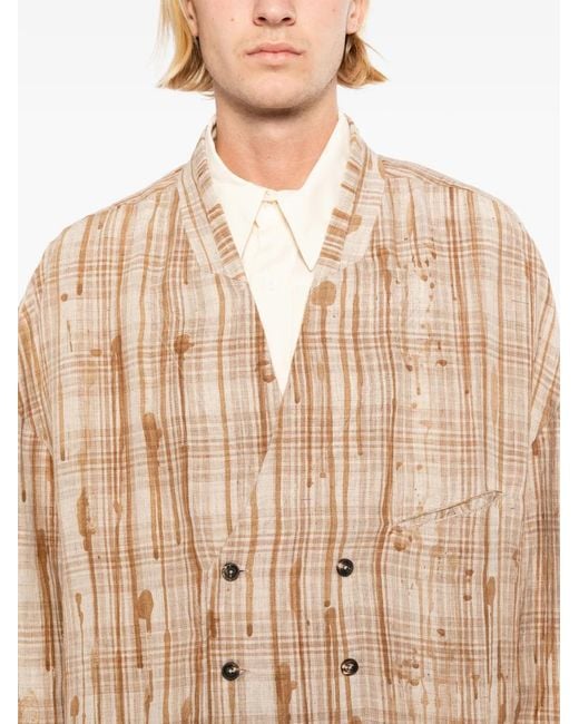 Ziggy Chen Natural Plaid Jacket for men