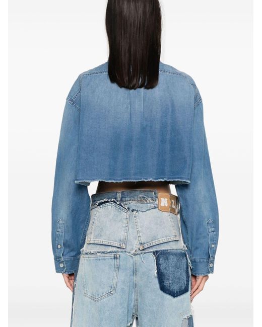 Givenchy Cropped Spijkerblouse in het Blue
