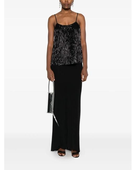 Twinset Black Sequin Fringe Top