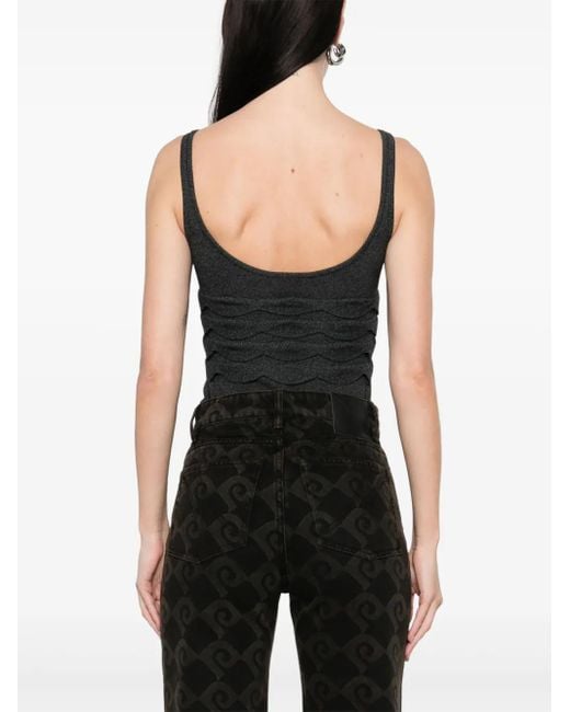 Nanushka Black Textured Knitted Bodysuit