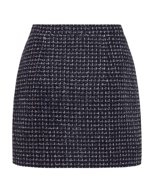 Alessandra Rich Blue Tweed Fitted Skirt - Women's - Viscose/polyester/polyamide