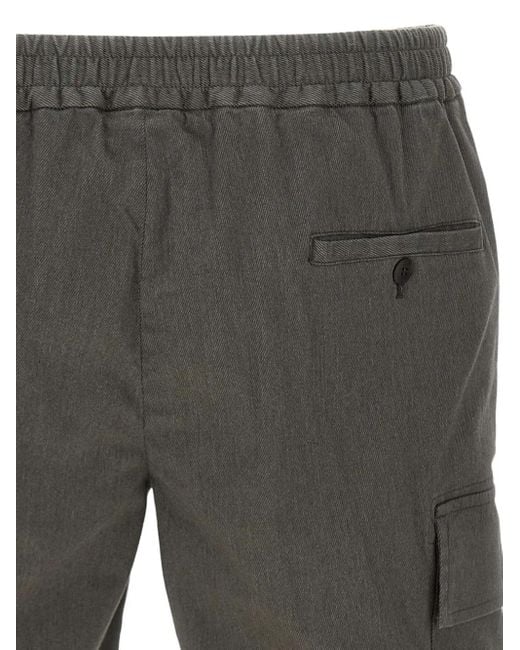Devore Gray Pleated Cargo Shorts for men