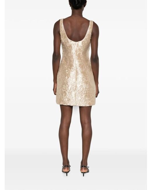 Versace White Crushed Buckle-Detail Mini Dress