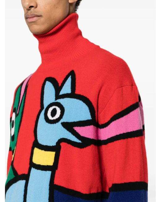 Walter Van Beirendonck Red Viper Wool Jumper for men