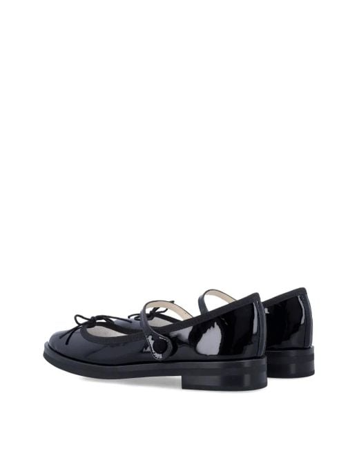 Repetto Black Patent-Leather Bow Ballet Flats