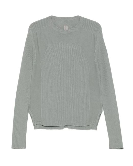 Rick Owens Trui Met Geribbeld Vlak in het Gray voor heren