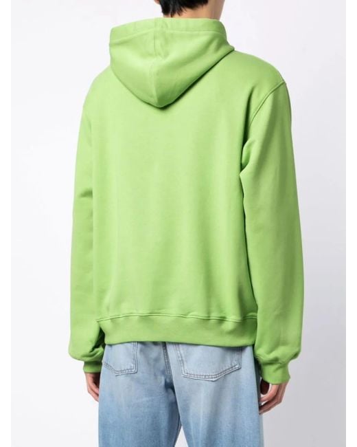 Moschino Green Logo-Print Drawstring Hoodie for men