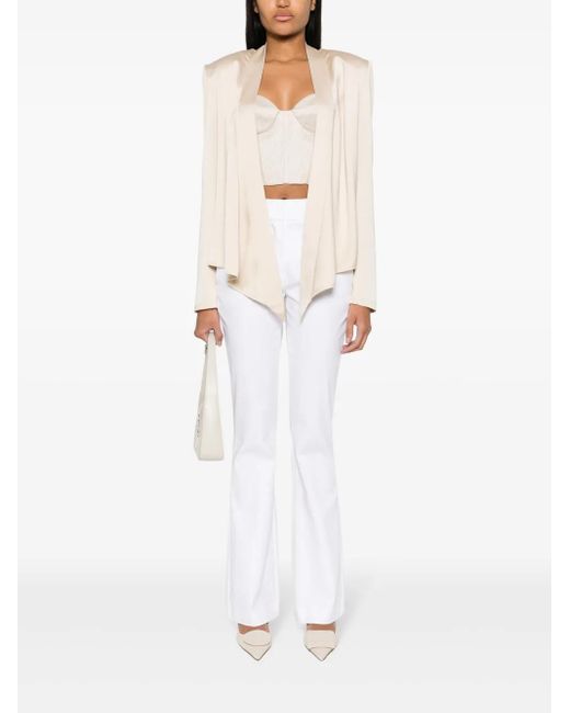 Genny White Twill Flared Trousers