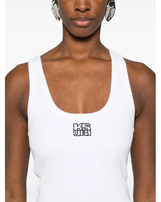Ksubi Geribbelde Tanktop in het White