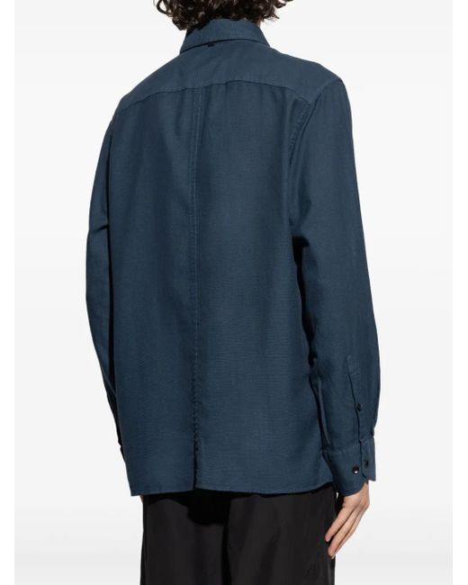 Rag & Bone Blue Textured Button-Up Shirt for men
