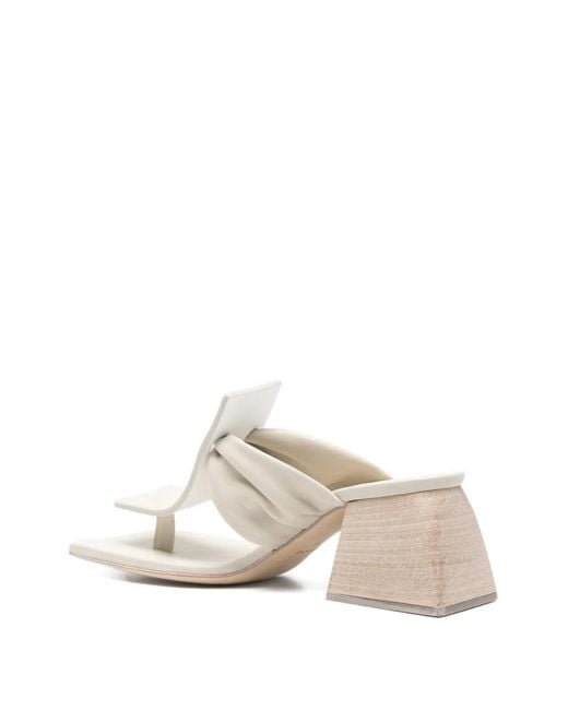 Uma Wang White Square-Toe Sandals