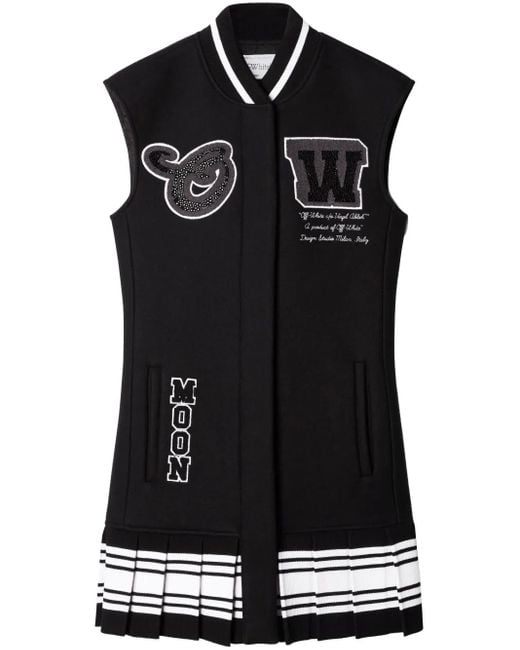 Off-White c/o Virgil Abloh Black Patch Wool Mini Dress