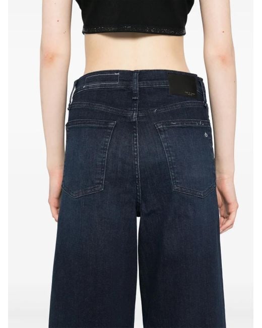 Rag & Bone Blue Wide-Leg Jeans