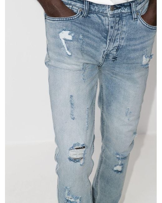 Ksubi Blue Trashed Dreams Skinny Jeans for men