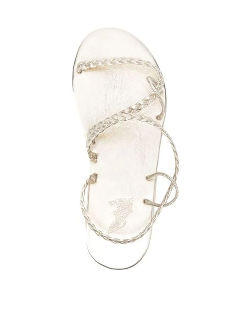 Ancient Greek Sandals White Maya Open-Toe Strap Sandals