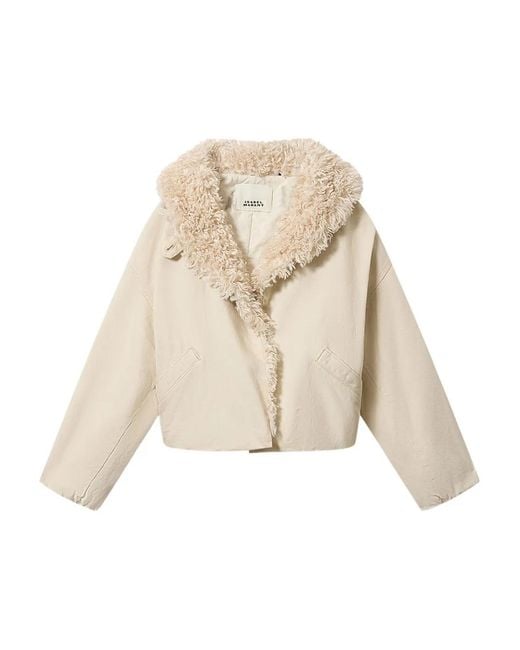 Isabel Marant Natural Charone Fur-Trim Jacket