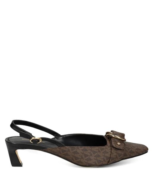 MICHAEL Michael Kors Brown Jaden Slingback Kitten-Heel Pumps