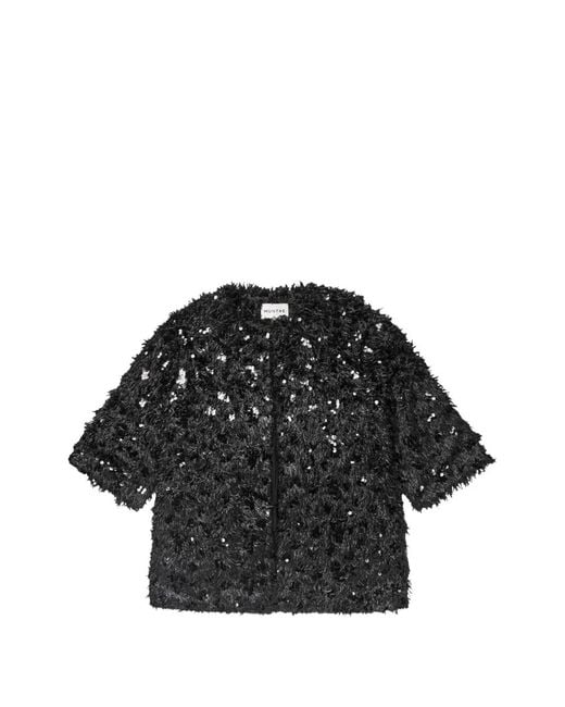 Munthe Black Sequin-Embellished Fringed Jacket