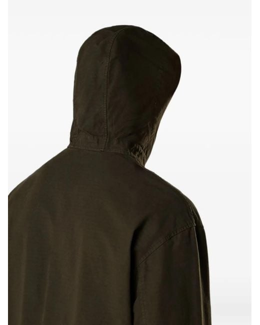 Stone Island Green Compass Patch Hooded Jacket for men