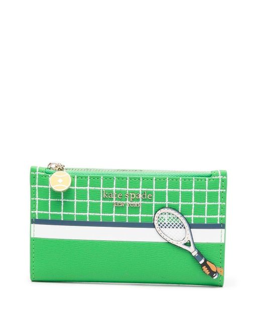 Kate Spade Green Courtside Small Bifold Wallet