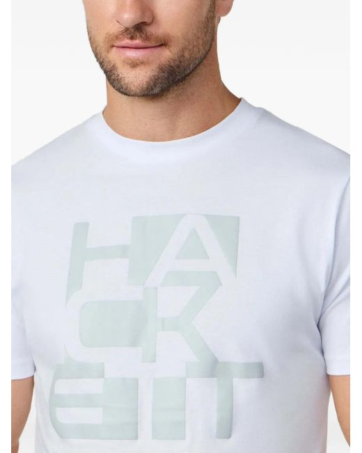 Hackett White Logo-Print T-Shirt for men
