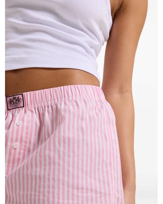 Juicy Couture White Logo-Print Striped Pajamas