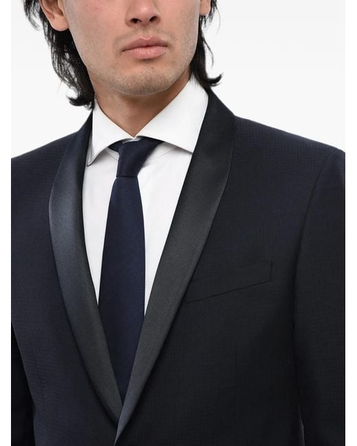 Corneliani Blue Shawl-Collar Single-Breasted Jacket for men