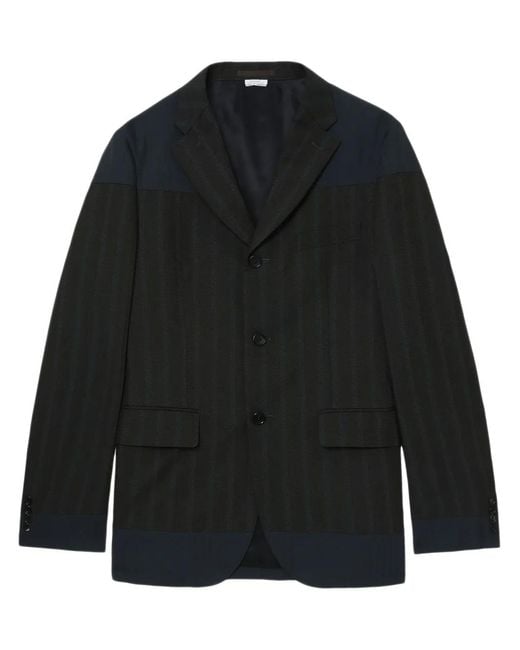 Comme des Garçons Black Panelled Striped Blazer for men