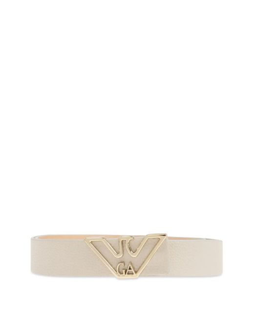 Cintura Con Fibbia Logo di Emporio Armani in Natural