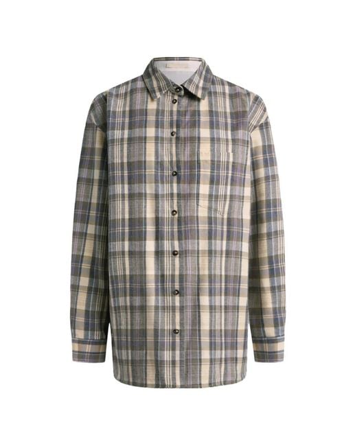 12 STOREEZ Gray Marilyn Check-Pattern Shirt