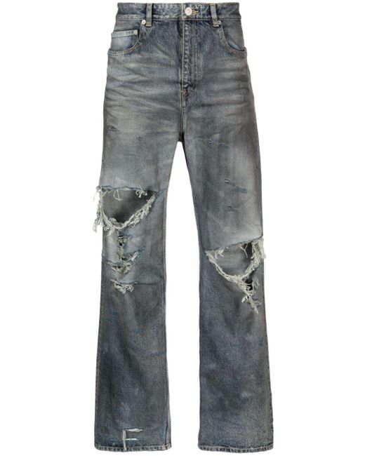 Balenciaga Ripped Loose-fit Jeans in Blue for Men | Lyst Balenciaga Ripped Loose-fit Jeans in Blue for Men | Lyst