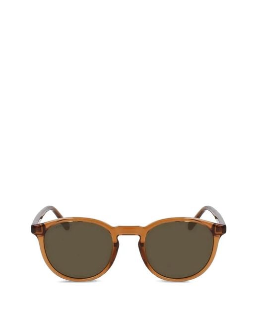 Lacoste Brown Transparent Round-Frame Sunglasses
