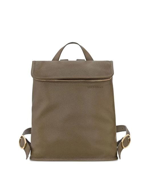 Longchamp Le Foulonné Leren Rugzak in het Natural