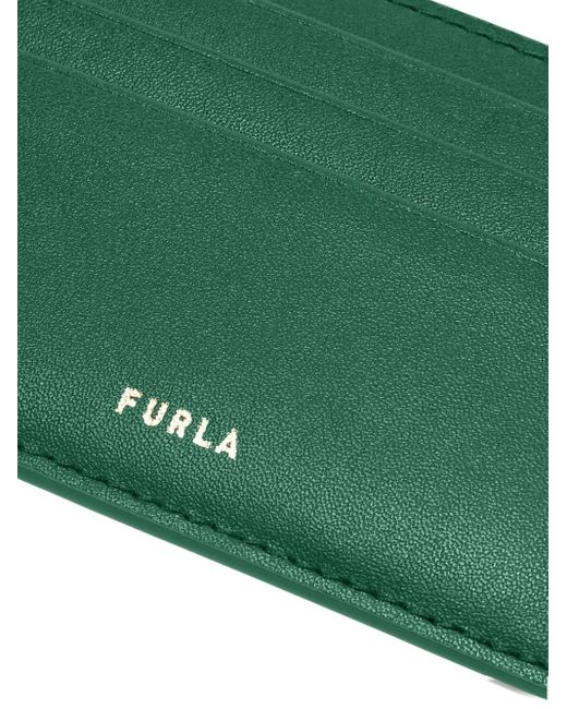 Furla Green Bear-Cutout Card Holder