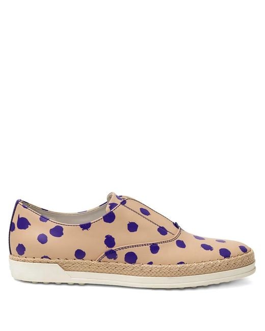 Tod's Pink Francesina Polka-Dot Espadrilles